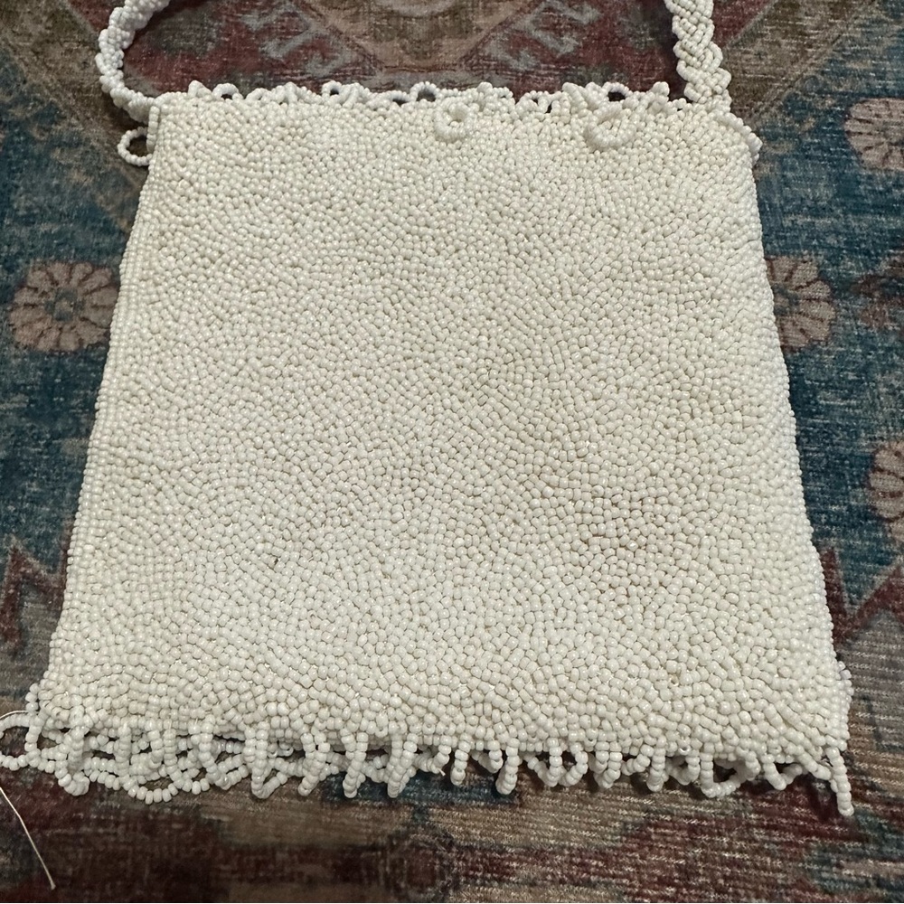 Vintage 80s Beaded Floral Purse | Pastel Boho Y2K Vibes 🌸 - Picture 4 of 6